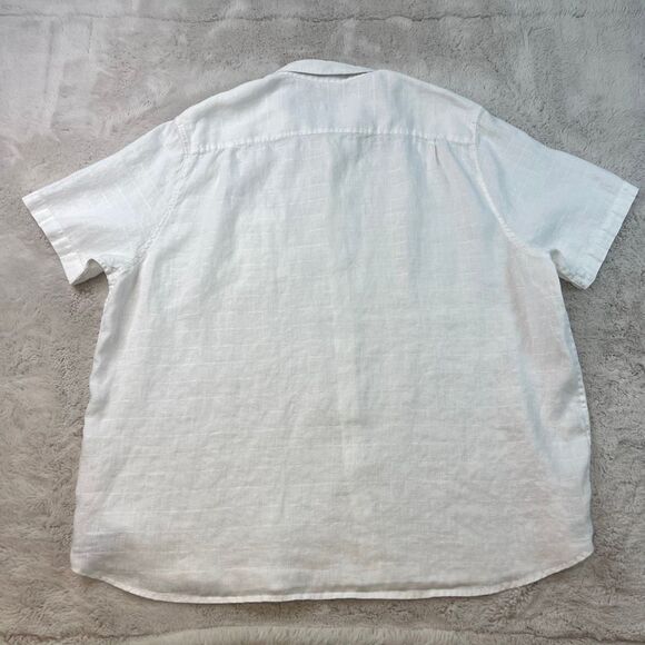 Tommy Bahama Button Up Shirt White Linen Casual Mens 3XL Short Sleeve Hawaiian - Picture 8 of 9